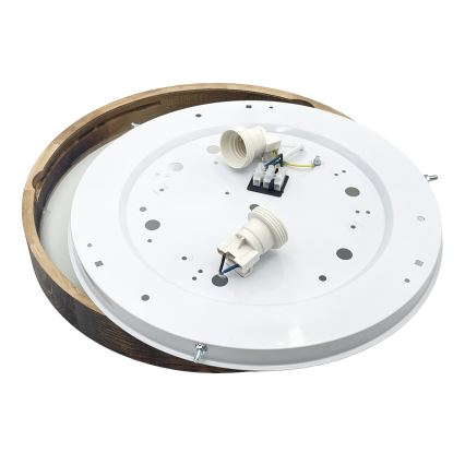 Brilagi - Stropné svietidlo CARVALHO SLIM SMOKEY 2xE27/60W/230V dubové pr. 37,5 cm