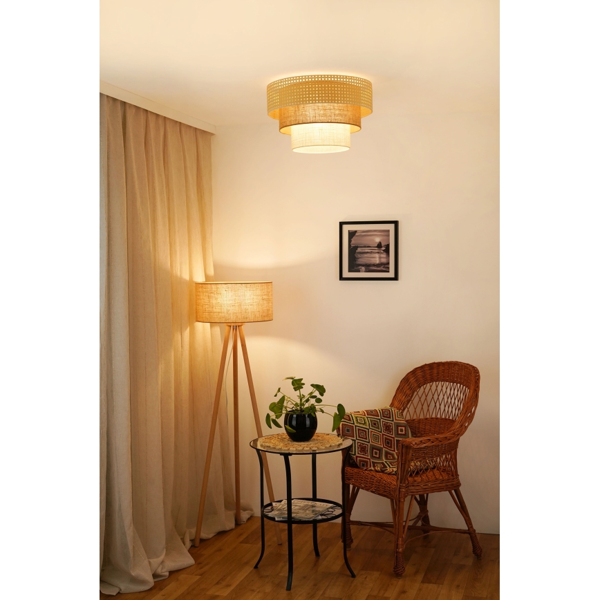 Brilagi - Stropné svietidlo CEDAR LUNETA 1xE27/15W/230V pr. 45 cm béžová/hnedá/krémová
