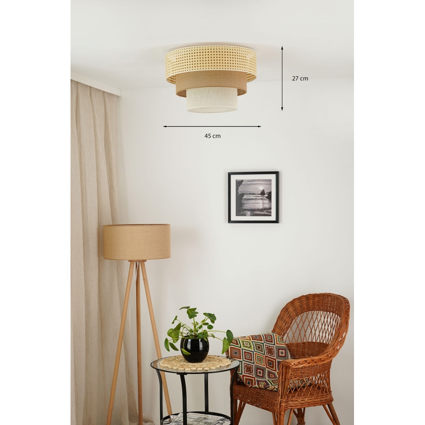 Brilagi - Stropné svietidlo CEDAR LUNETA 1xE27/15W/230V pr. 45 cm béžová/hnedá/krémová