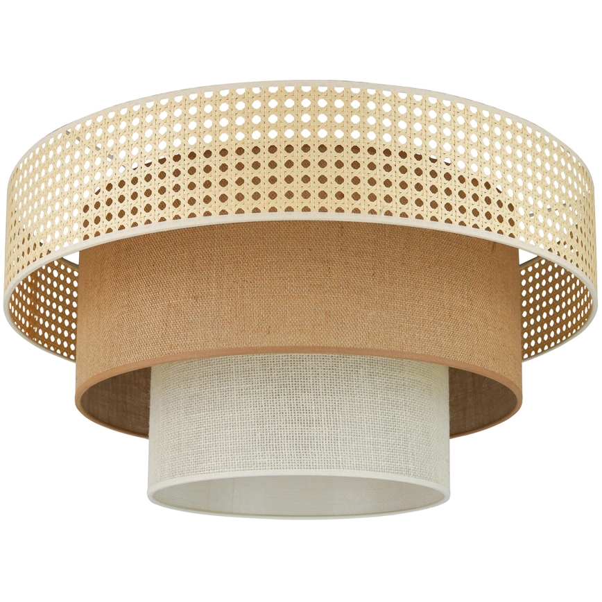 Brilagi - Stropné svietidlo CEDAR LUNETA 1xE27/15W/230V pr. 45 cm ratan/hnedá/krémová