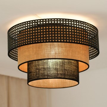 Brilagi - Stropné svietidlo DAKOTA LUNETA 1xE27/15W/230V pr. 45 cm čierna/béžová