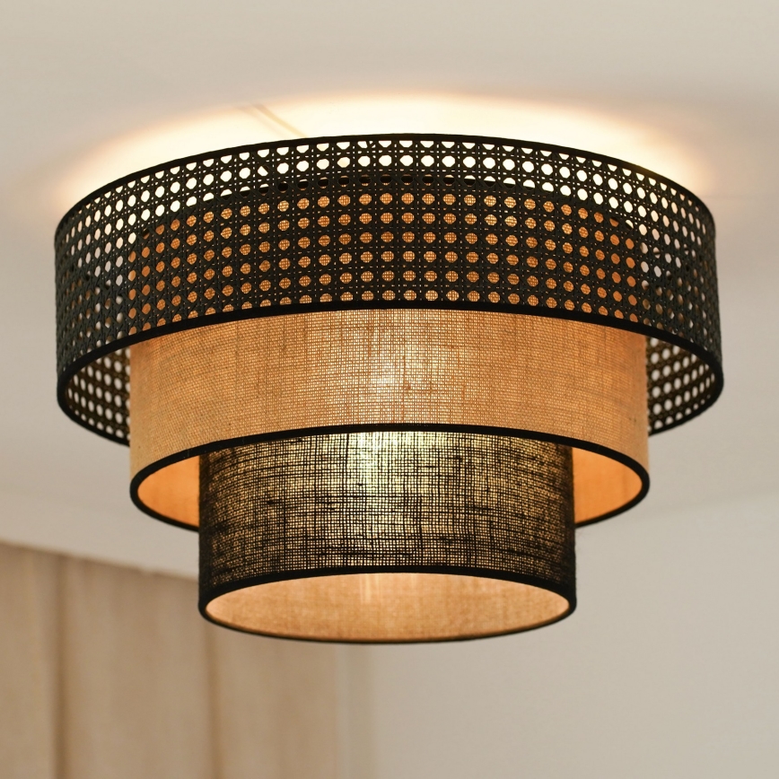 Brilagi - Stropné svietidlo DAKOTA LUNETA 1xE27/15W/230V pr. 45 cm čierna/béžová