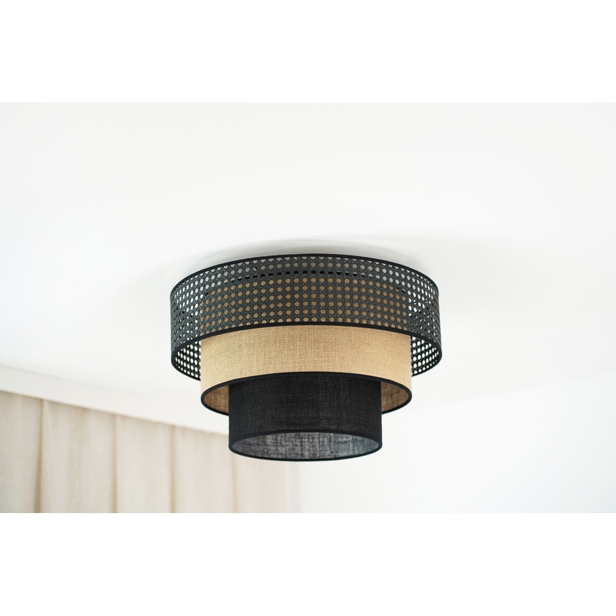 Brilagi - Stropné svietidlo DAKOTA LUNETA 1xE27/15W/230V pr. 45 cm čierna/béžová
