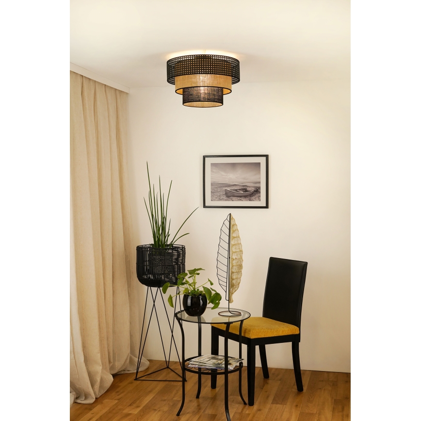 Brilagi - Stropné svietidlo DAKOTA LUNETA 1xE27/15W/230V pr. 45 cm čierna/béžová