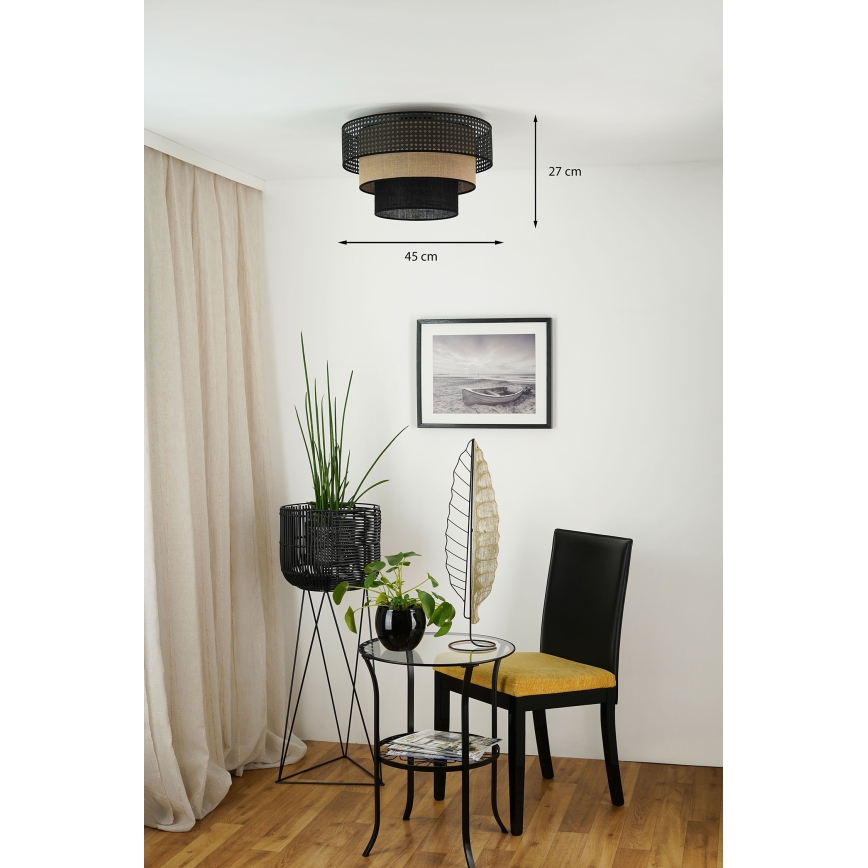 Brilagi - Stropné svietidlo DAKOTA LUNETA 1xE27/15W/230V pr. 45 cm čierna/béžová