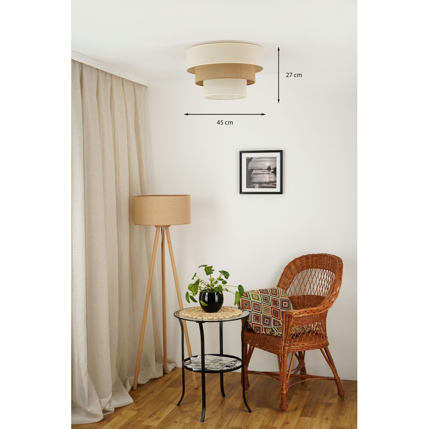 Brilagi - Stropné svietidlo DENVER LUNETA 1xE27/15W/230V pr. 45 cm béžová/hnedá/krémová