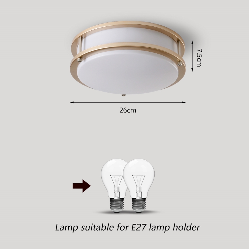 Brilagi - Stropné svietidlo ELARO 2xE27/40W/230V, Ø 26 cm, zlaté
