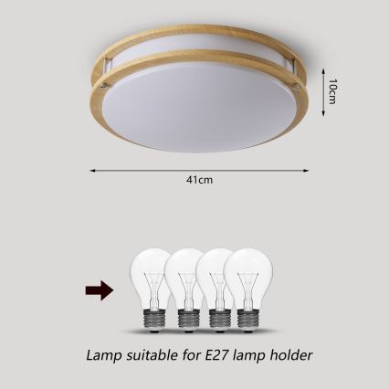 Brilagi - Stropné svietidlo ELARO 4xE27/40W/230V pr. 41 cm dekor dreva