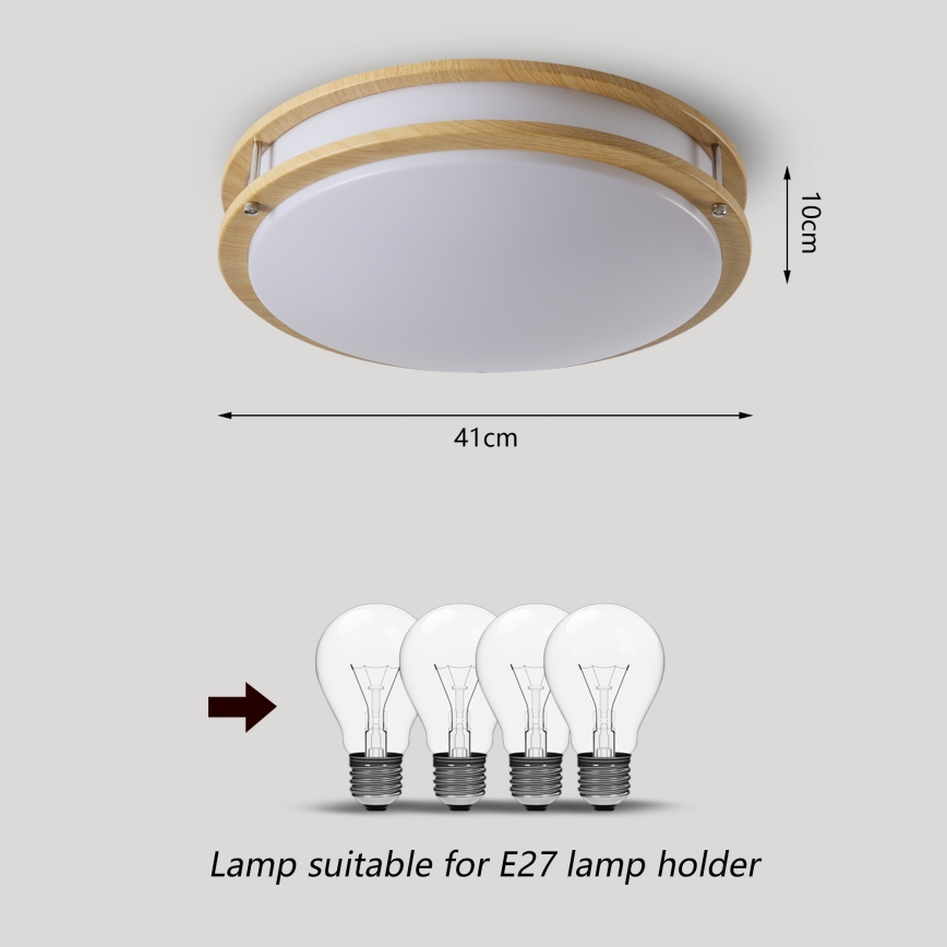 Brilagi - Stropné svietidlo ELARO 4xE27/40W/230V pr. 41 cm dekor dreva