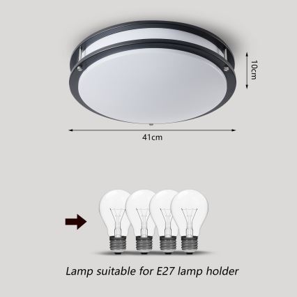 Brilagi - Stropné svietidlo ELARO 4xE27/40W/230V, priemer 41 cm, čierne
