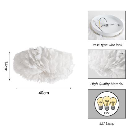 BRILAGI - Stropné svietidlo FEATHER 3xE27/40W/230V priemer 40 cm biele