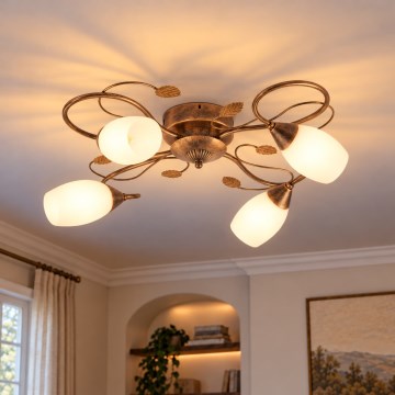 BRILAGI - Stropné svietidlo GRACE 4xE27/40W/230V pr. 68 cm patina/medené