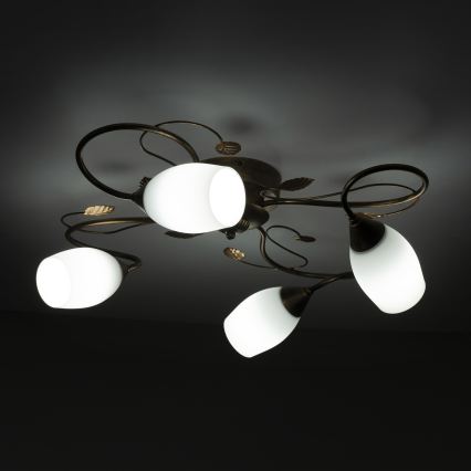 BRILAGI - Stropné svietidlo GRACE 4xE27/40W/230V pr. 68 cm patina/medené