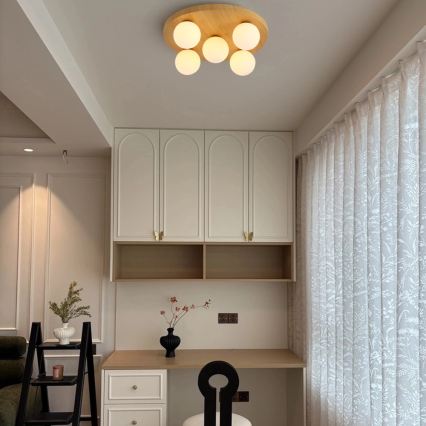 Brilagi - Stropné svietidlo LUND WOOD 5xG9/9W/230V pr. 40 cm drevené