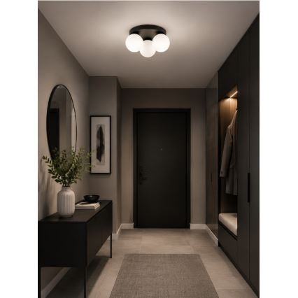 Brilagi - Stropné svietidlo MILO 3xE27/60W/230V pr. 35 cm čierna