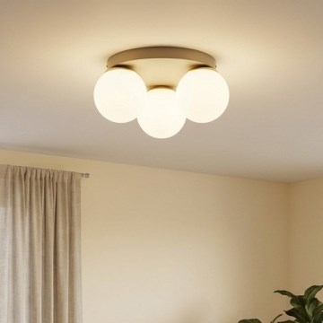 Brilagi - Stropné svietidlo MILO ECRU 3xE27/60W/230V, priemer 35 cm, béžová/zlatá