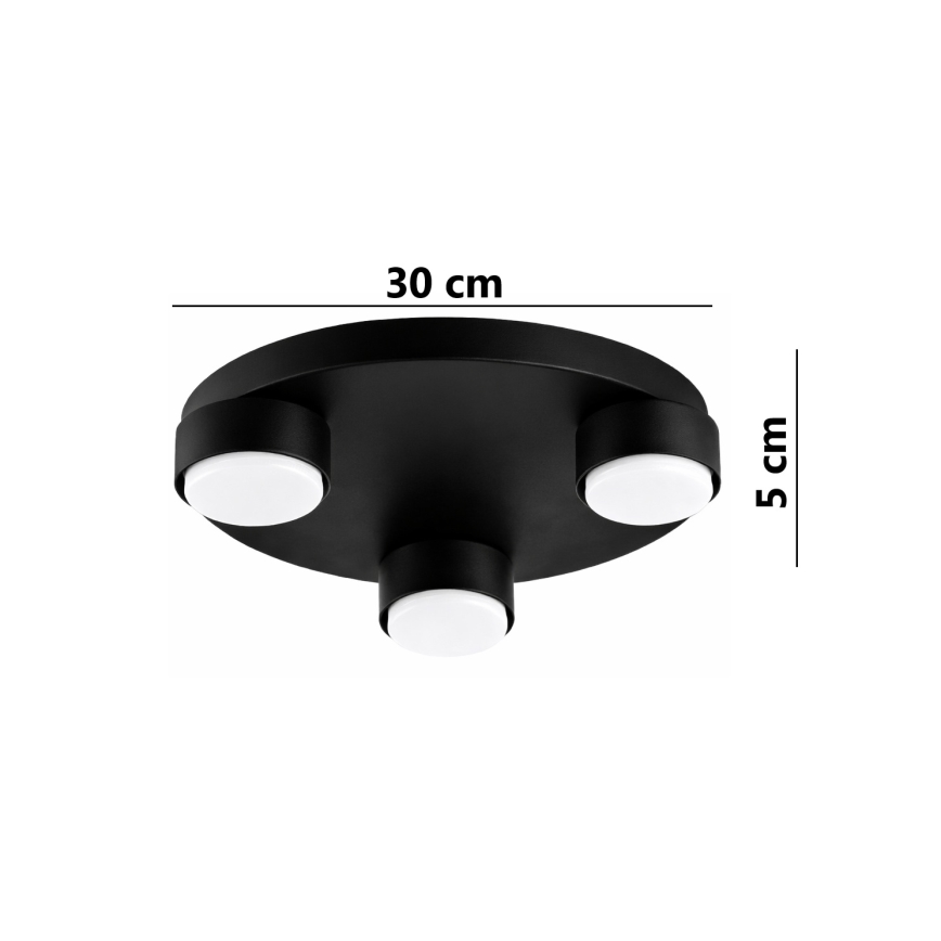 Brilagi - Stropné svietidlo MONO 3xGX53/12W/230V pr. 30 cm čierna