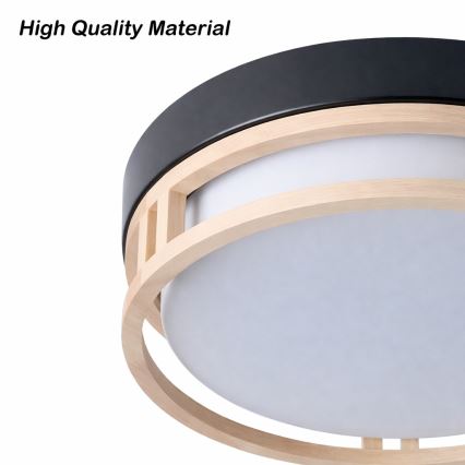 Brilagi - Stropné svietidlo ORINO 2xE27/40W/230V pr. 27 cm čierna/dub