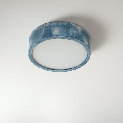 Brilagi - Stropné svietidlo PINO 1xE27/15W/230V borovica/modrá pr. 27,5 cm