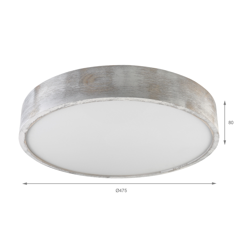 Brilagi - Stropné svietidlo PINO 3xE27/15W/230V borovicové/strieborné pr. 47,5 cm