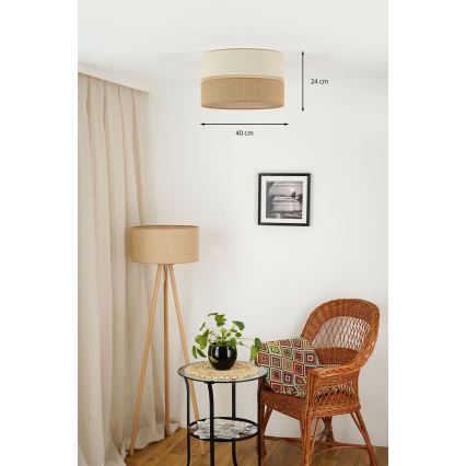 Brilagi - Stropné svietidlo ROYAL YUTE 1xE27/15W/230V pr. 40 cm béžová/krémová