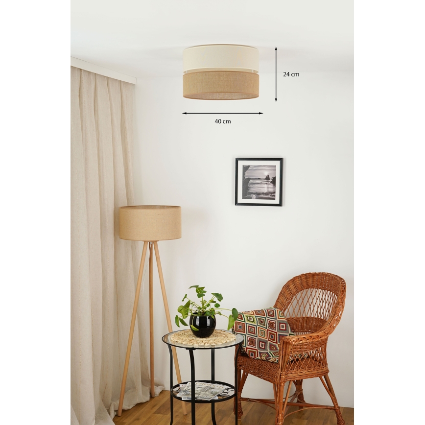 Brilagi - Stropné svietidlo ROYAL YUTE 1xE27/15W/230V pr. 40 cm béžová/krémová