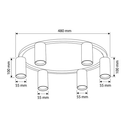 Brilagi - Stropné svietidlo SELE 6xGU10/30W/230V biela