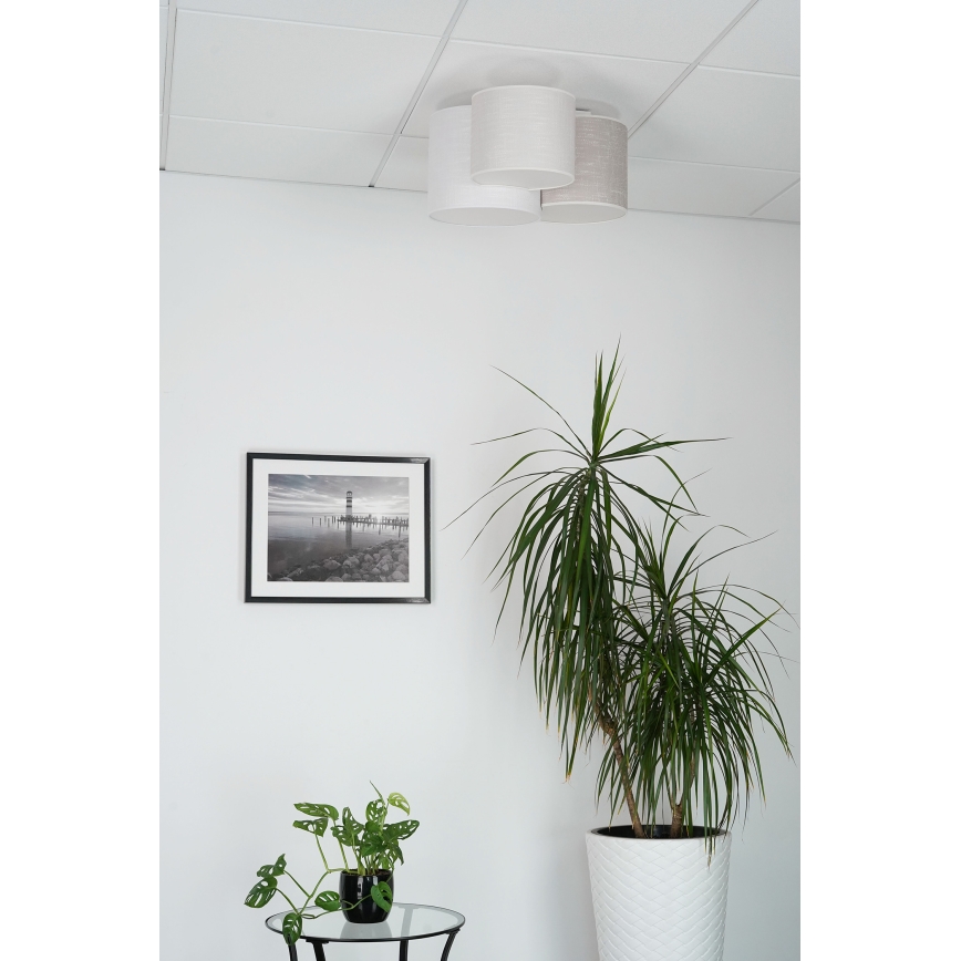 Brilagi - Stropné svietidlo SNAKE 3xE27/15W/230V 50x57 cm šedá/krémová