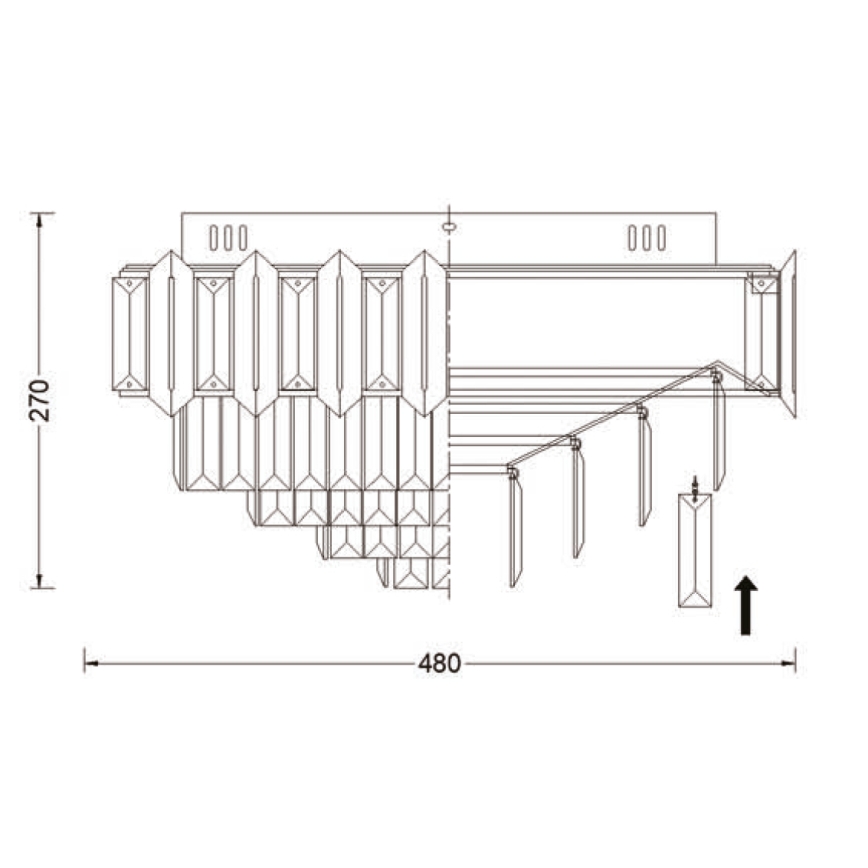 Brilagi - Stropné svietidlo SPECTRA 5xE14/40W/230V, priemer 48 cm, čierne