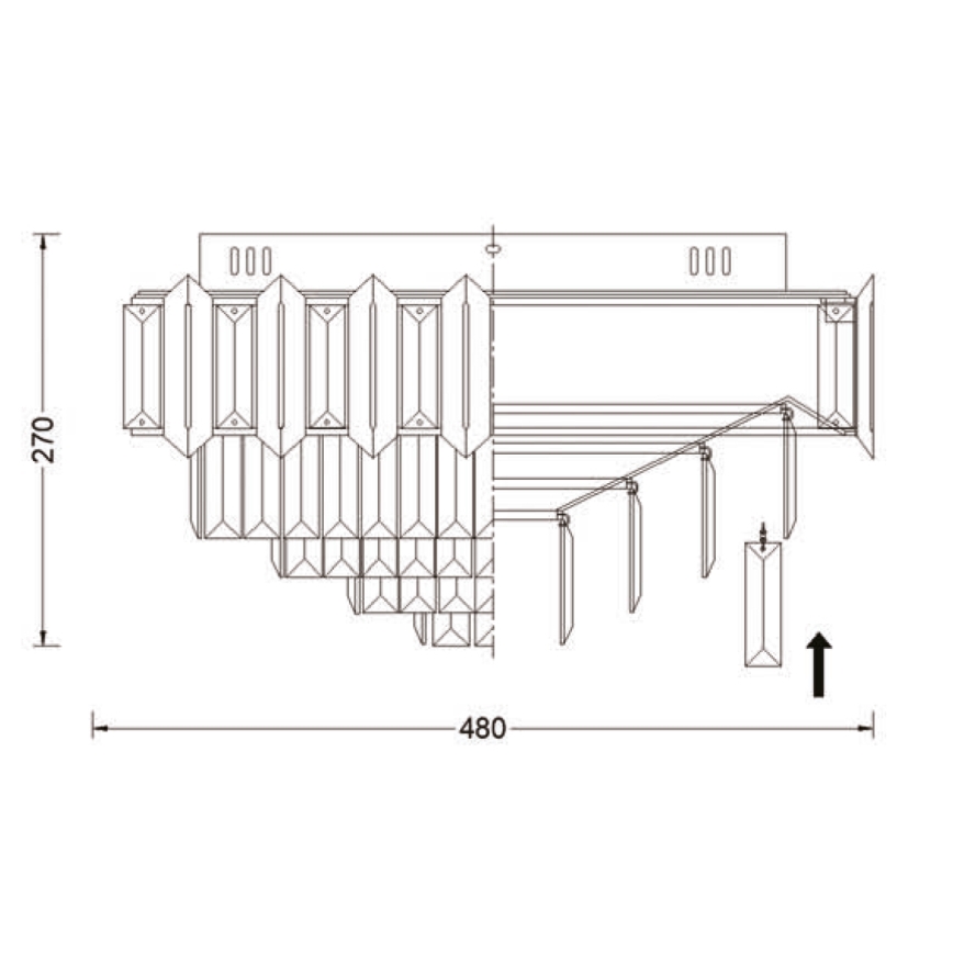 Brilagi - Stropné svietidlo SPECTRA 5xE14/40W/230V priemer 48 cm zlaté