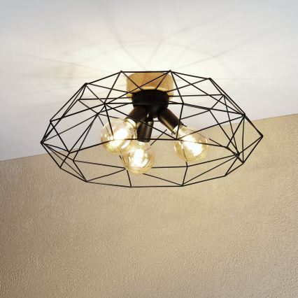 Brilagi - Stropné svietidlo WOODY BASKET 3xE27/60W/230V, priemer 60 cm, dub