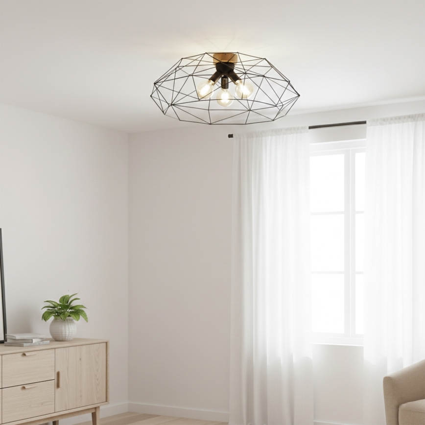 Brilagi - Stropné svietidlo WOODY BASKET 3xE27/60W/230V, priemer 80 cm, dub