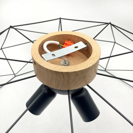 Brilagi - Stropné svietidlo WOODY BASKET 3xE27/60W/230V, priemer 80 cm, dub