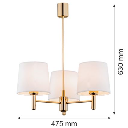 Brilagi - Stropný luster na tyči MONTE 3xE27/15W/230V krémová/zlatá