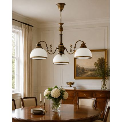 BRILAGI - Stropný luster na tyči TAURUS 3xE27/15W/230V priemer 70 cm bronz