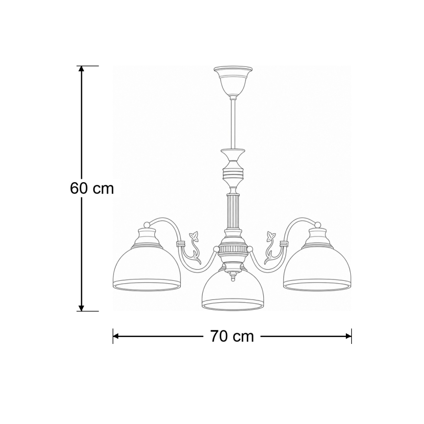 BRILAGI - Stropný luster na tyči TAURUS 3xE27/15W/230V priemer 70 cm bronz
