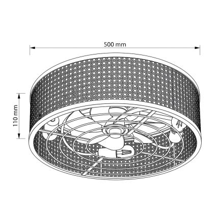 Brilagi - Stropný ventilátor 4xE27/40W/230V pr. 50 cm bambus + diaľkové ovládanie