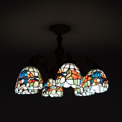Brilagi - Tiffany vitračný prisadený luster JUNGLE 6xE27/60W/230V priemer 60 cm