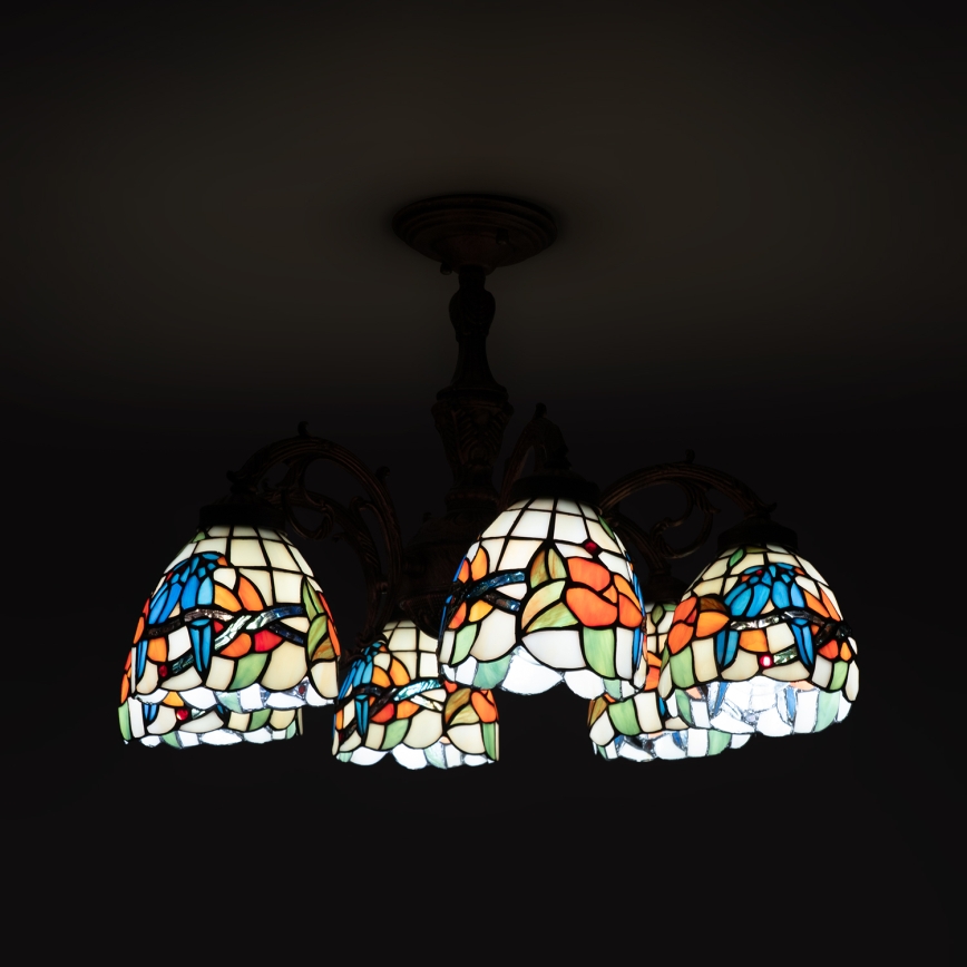 Brilagi - Tiffany vitračný prisadený luster JUNGLE 6xE27/60W/230V priemer 60 cm