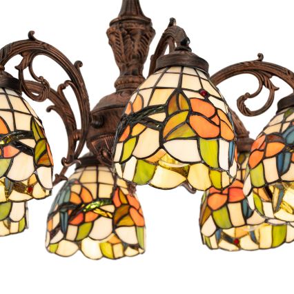 Brilagi - Tiffany vitračný prisadený luster JUNGLE 6xE27/60W/230V priemer 60 cm