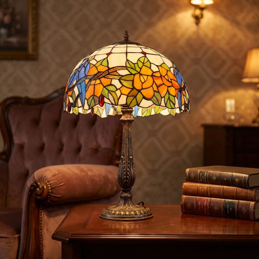 Brilagi - Tiffany vitrážná stolná lampa JUNGLE 2xE27/60W/230V