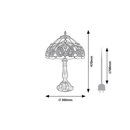 Brilagi - Tiffany vitrážná stolná lampa LUISA 1xE27/40W/230V