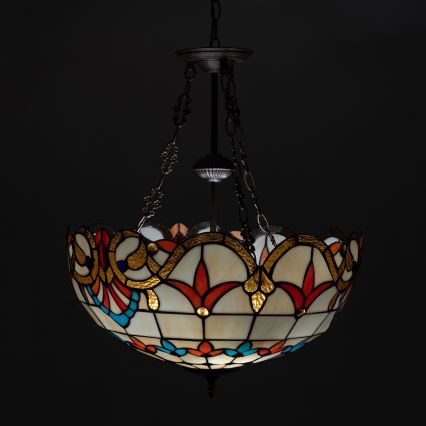 Brilagi - Tiffany vitrážny luster na reťazi MIRABELLA 3xE27/60W/230V priemer 50 cm