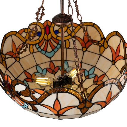 Brilagi - Tiffany vitrážny luster na reťazi MIRABELLA 3xE27/60W/230V priemer 50 cm