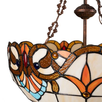 Brilagi - Tiffany vitrážny luster na reťazi MIRABELLA 3xE27/60W/230V priemer 50 cm