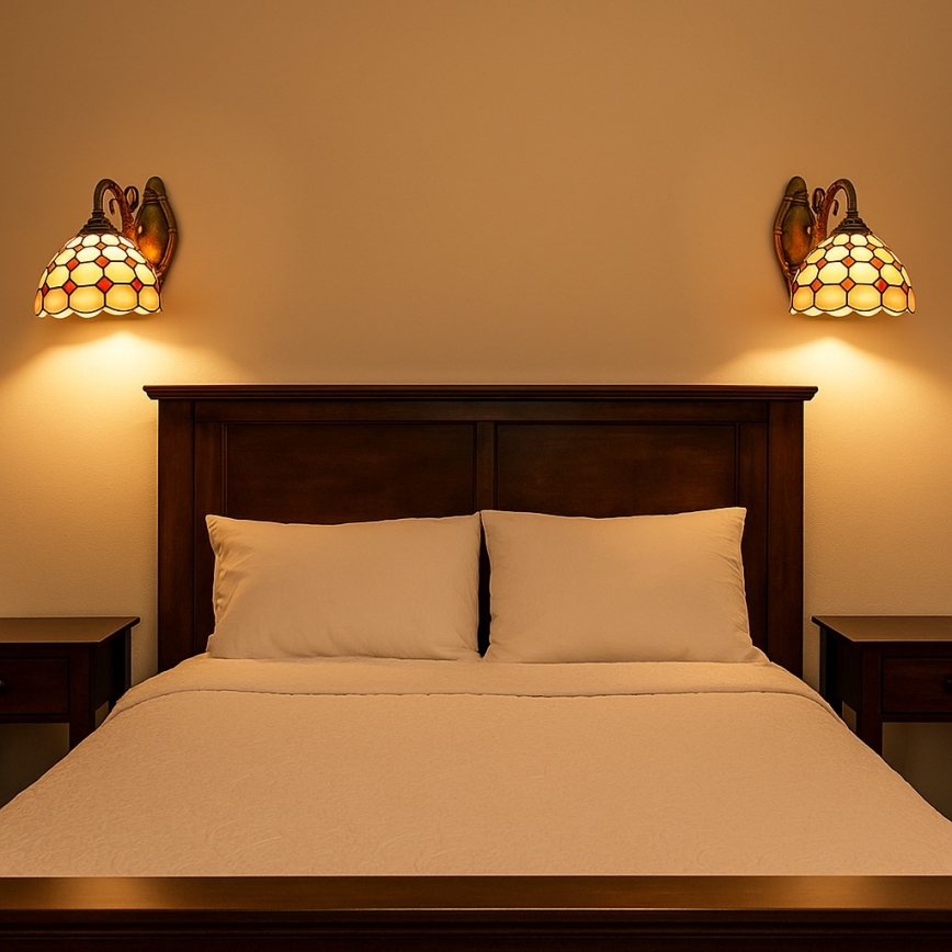 Brilagi - Tiffany vitrážová nástenná lampa DORAN 1xE27/40W/230V