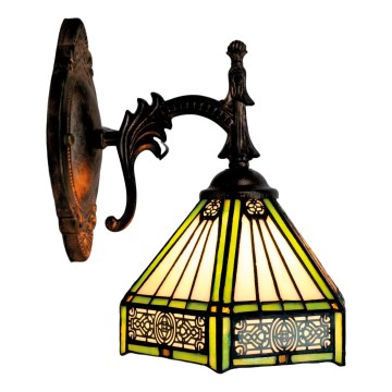 BRILAGI - Tiffany vitražová nástenná lampa EMERALD 1xE14/40W/230V