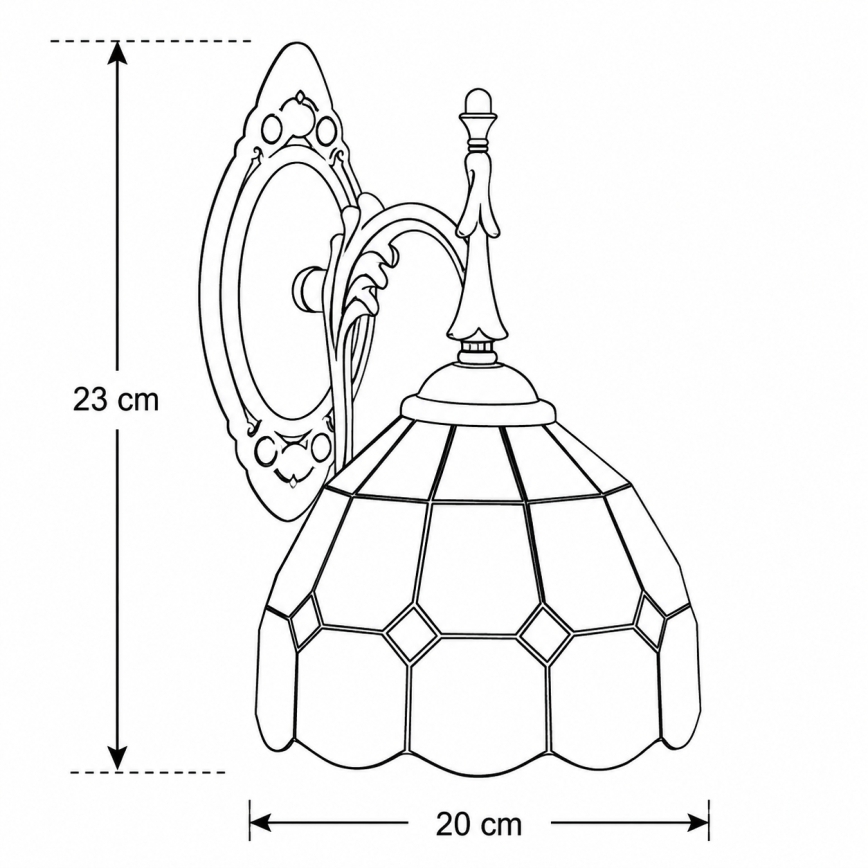 Brilagi - Tiffany vitrážová nástenná lampa SIENNA 1xE14/40W/230V