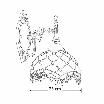 Brilagi - Tiffany vitrážová nástenná lampa Slonovinová 1xE14/40W/230V