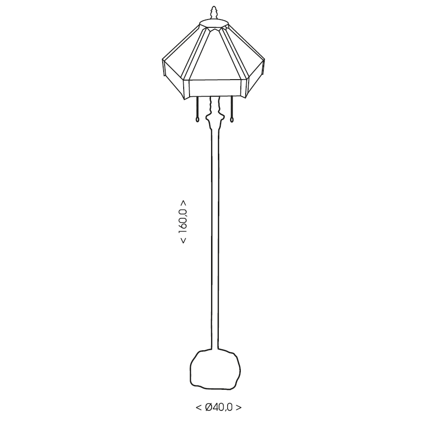 BRILAGI - Tiffany vitrážová stojacia lampa EMERALD 2xE27/60W/230V